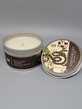 Tokyo Milk Savage Belle 68 Wild Ginger Bergamot Wisteria Hand Poured Tin Candle